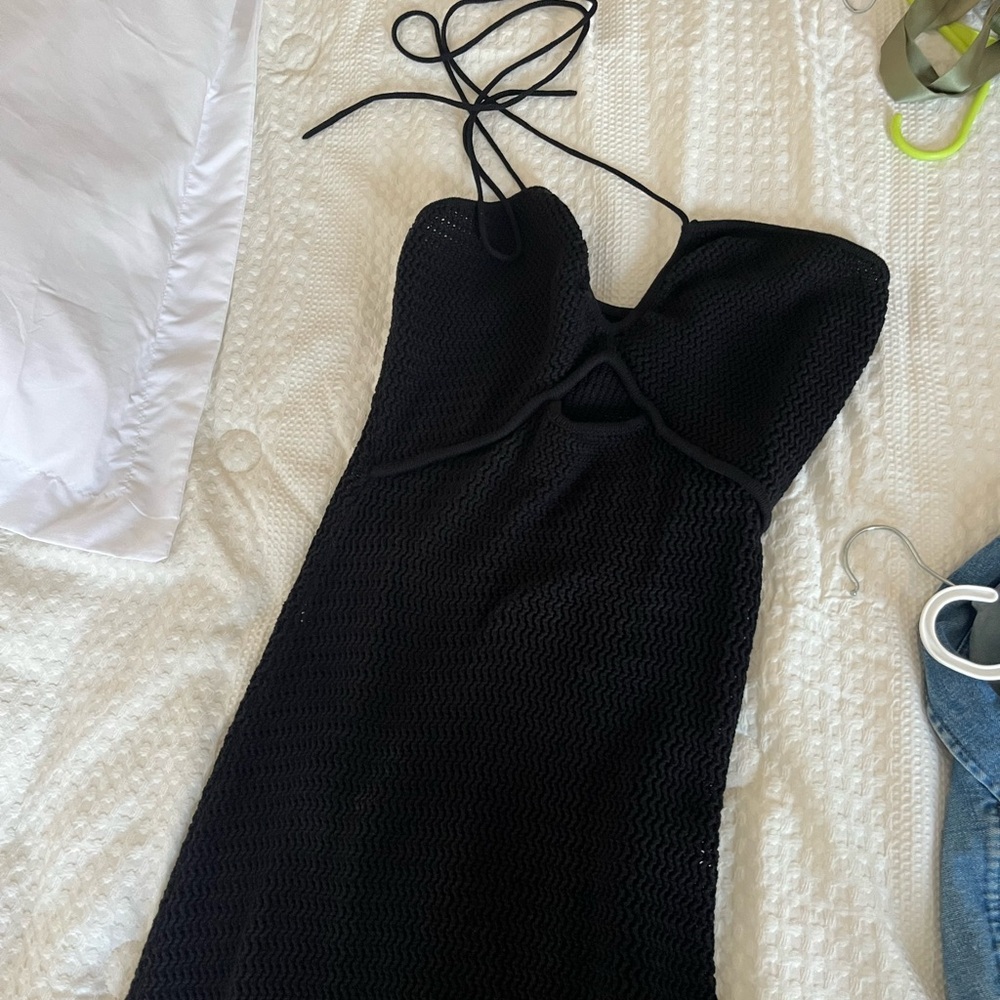 Reformation Venete Dress in Black - Picture 3 of 6